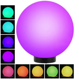 Napelemes kerti gömb lámpa 30cm színes led