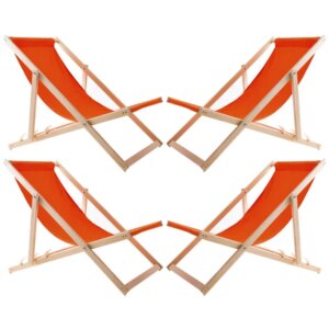 Woodok narancs bükk napozóágy szett 4 db