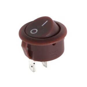 Barna kerek billenőkapcsoló 2 állású 2 pin 10a 250v