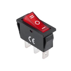 Megvilágított billenőkapcsoló 3 állású, 2 tűs, piros 220v irs-3c