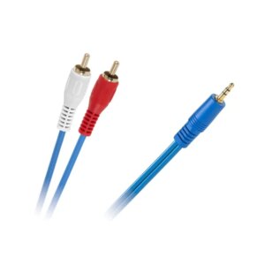 Kék 3m jack-rca audio kábel