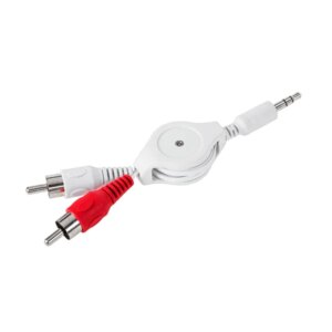 Feltekerhető 3.5mm jack - 2x cinch kábel, 0.8m