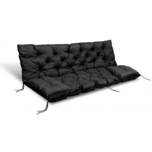 Fekete kerti párnaszett 100x60x50cm + 2db 42x42cm