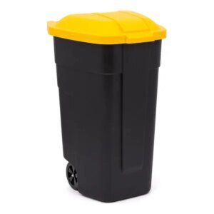 Sárga 110l kerekes szelektáló szemetes
