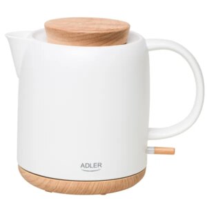 Adler kerámia vízforraló 1l, 1200w, ekrü