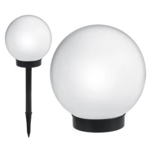 Napelemes kerti gömb lámpa 15cm, fehér led, ip44