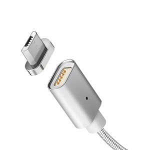 Ezüst mágneses micro usb kábel 100cm led gyors töltés