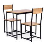 Étkező- bútorszett: 78x49 cm tölgy MDF asztal + 2 fémszék