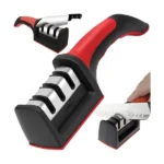 Háromfokozatú kézi késélező, kerámia-acél betéttel, 21,5 cm