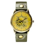 Női karóra Retro Punk, olívazöld szövet szíj, kvarc, WR30