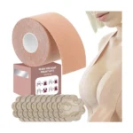 Melltartó nélküli emelőszalag, beige, 5 m x 5 cm, vízálló, 10 mellbimbóvédő