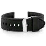 Fekete U20 gumióraszíj 28 mm ezüstszínű rozsdamentes acél csattal