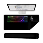Fekete XXL egér- és billentyűzetpad 90×45 cm, vízálló csúszásgátló