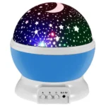 2in1 forgatható csillagprojektor éjszakai lámpa, kék, USB/elemes