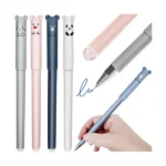 Radírozható kék toll készlet állatos figurákkal, 4 db, 0,35 mm