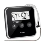 Digitális konyhai hőmérő szondával, LCD, -20-250 °C, fekete/ezüst