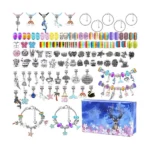 Színes 107 darabos karkötő- és nyaklánckészítő gyöngykészlet gyerekeknek