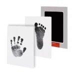 Babatappancs és kézlenyomat készítő, fekete tinta, 5,7×9,9 cm, újrahasználható