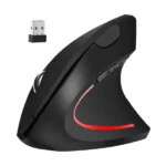 Ergonomikus vezeték nélküli vertikális egér 2.4 GHz, 6 gomb, 1200 DPI, fekete