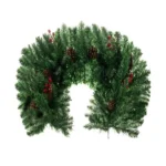 Karácsonyi fenyő girland 100 cm, PVC, tobozzal és piros bogyókkal