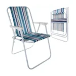 Trizand Bergamo kék acélvázas összecsukható kerti-camping szék 50×43×75 cm