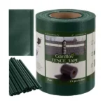 Zöld PVC kerítés takarószalag 19 cm x 35 m, 450 g/m², 25 rögzítőklipsszel