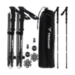 2 db összecsukható alumínium nordic walking túrabot, 110-130 cm, kiegészítőkkel