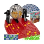 Bingo családi társasjáték sorsológéppel – komplett készlet 2+ fő részére