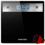 Elektronikus üveg személymérleg LCD kijelzővel, hőmérővel, 180 kg
