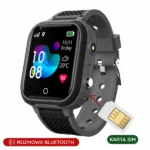 Gyerek okosóra GPS-szel, 4G SIM-es, IP67 vízálló, 1,32" kijelző, fekete