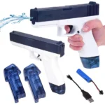 Elektromos vízipisztoly akkumulátorral, 2 tár, USB töltő, 500 mAh