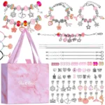Gyöngyfűző készlet karkötőkkel, medálokkal, ajándékdobozban