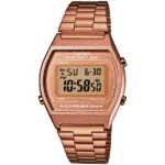 Casio B640WC-5A női digitális karóra, rozéarany, WR50, acél szíj