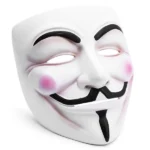 Guy Fawkes Anonymous fehér műanyag maszk, univerzális méret
