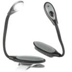 LED csíptetős könyvolvasó lámpa, rugalmas karral, elemes, 25,5 cm
