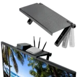 Állítható fekete TV fölé helyezhető polc 29,5×16 cm, 3 kg teher