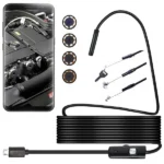 USB-endoszkóp vizsgáló kamera, 5 m kábel, 5.5 mm, 6 LED, Android/PC