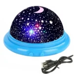 Kerek LED csillag projektor éjszakai lámpa, USB/AAA, 11 cm