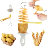 Spirál burgonyaszirom-készítő gép 4 rozsdamentes nyárssal, 22 cm