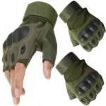 Ujjatlan taktikai kesztyű csúszásmentes tenyérrel, zöld/khaki XL