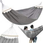 Kétszemélyes XXL függőágy huzattal és kötelekkel, 200×150 cm, 200 kg