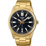 Casio MTP-VD02G-1E férfi karóra, aranyszínű acél, fekete számlap, 41 mm
