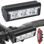 USB-tölthető első-hátsó LED kerékpárlámpa szett, 2500 lm, 3600 mAh