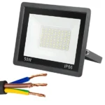 LED reflektor 50 W, 6000 K hideg fehér fény, IP66, fekete, kültéri
