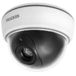 Kamuflázs kupolás biztonsági kamera LED villogóval, fehér, 12,5 cm