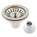 Fém lefolyódugó kosaras szűrővel, 90 mm mosogatóhoz, ezüst