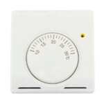 Mechanikus szobatermosztát, 230 V, 10–30 °C hőfoktartomány, fehér