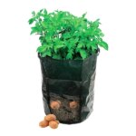 Zöld polietilén ültetőzsák 33x47 cm vízelvezető nyílásokkal