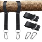 2 db függőágy / hintarögzítő heveder, 150 cm, 150 kg teher, karabinerrel