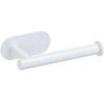 Öntapadós rozsdamentes acél WC-papír tartó, fehér, 16 cm
